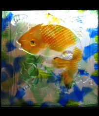 【琉璃裝飾板-魚躍蓮池】