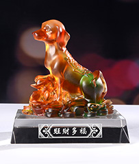 【旺福多財】琉璃狗擺件