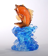 【魚(yú)躍千里】琉璃魚(yú)擺件